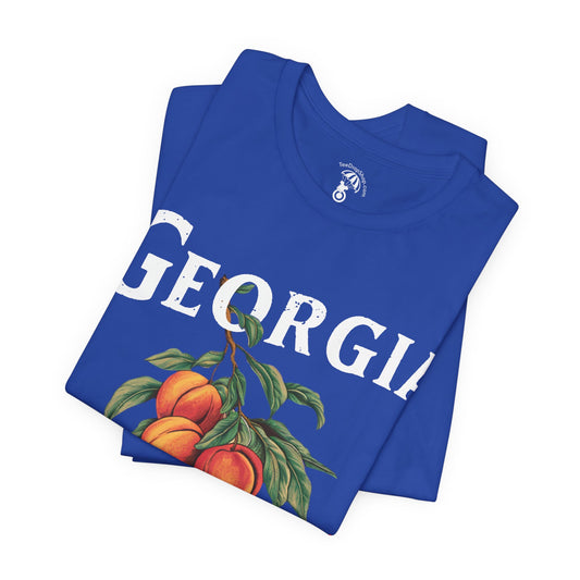 Georgia The Peach State Graphic Blue Tee