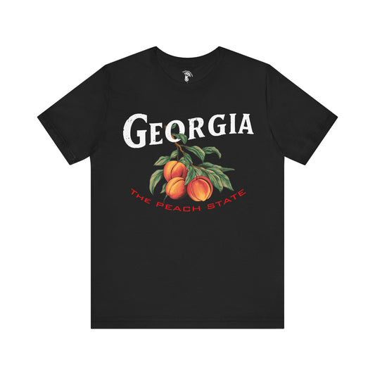 Georgia The Peach State Black Graphic Tee